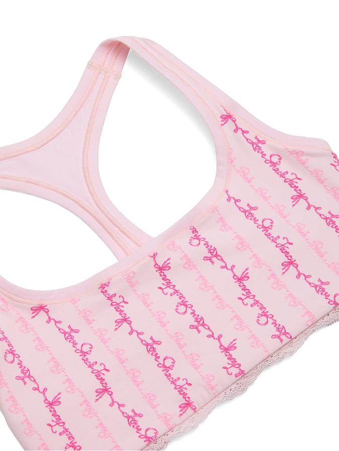 PINK x LoveShackFancy Cotton Racerback Bralette image number 3