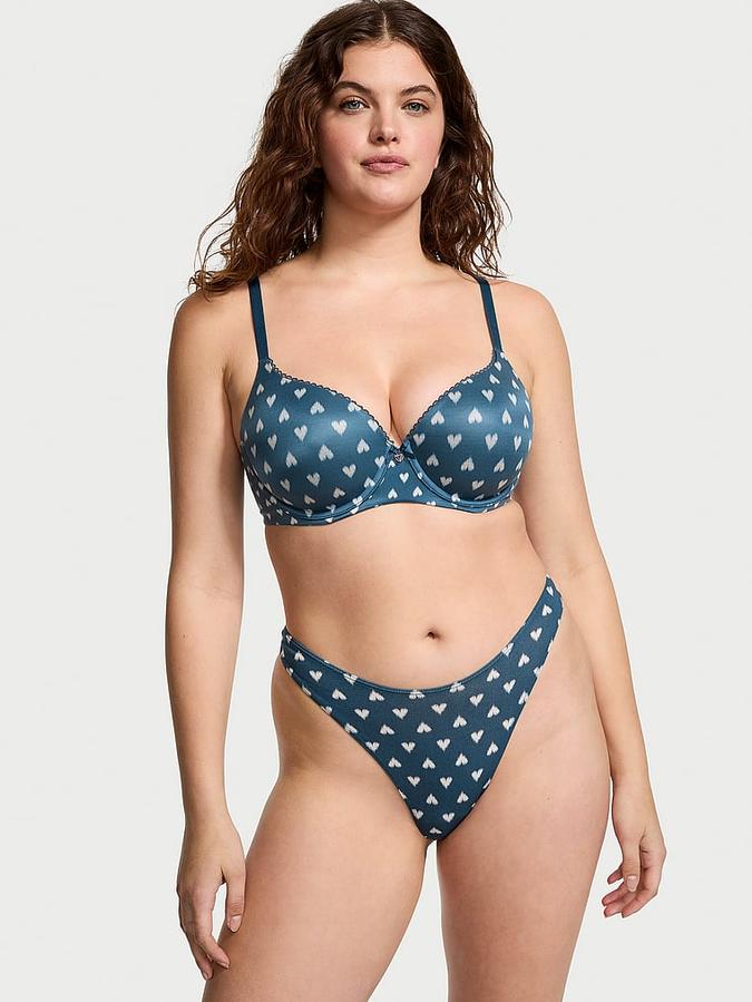 Stretch Cotton High-Leg Scoop Thong Panty image number 3