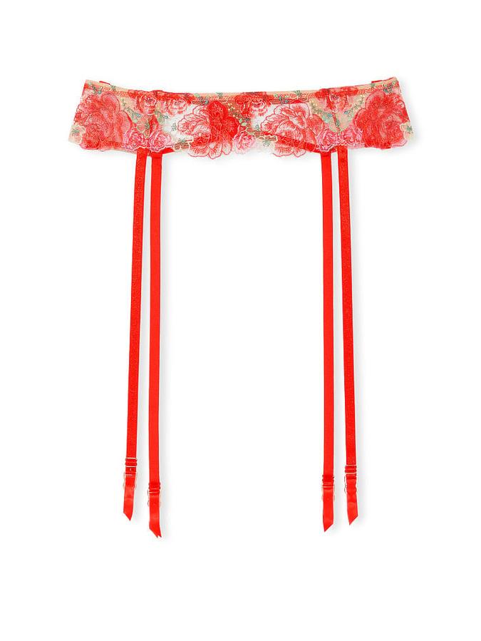 Floral Embroidery Garter Belt image number 0