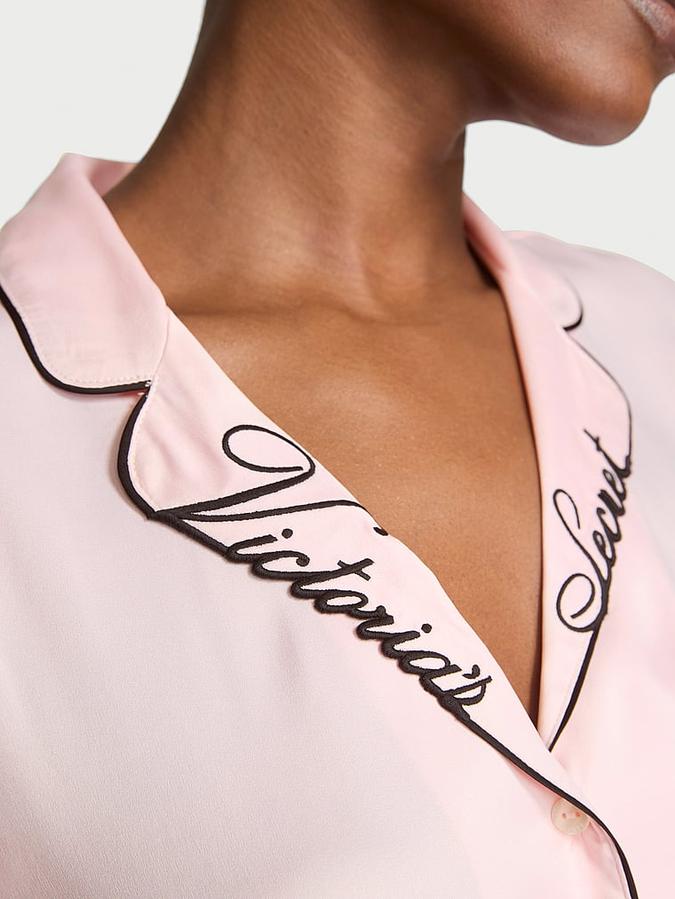 Glazed Satin Short Pajama Set image number 3