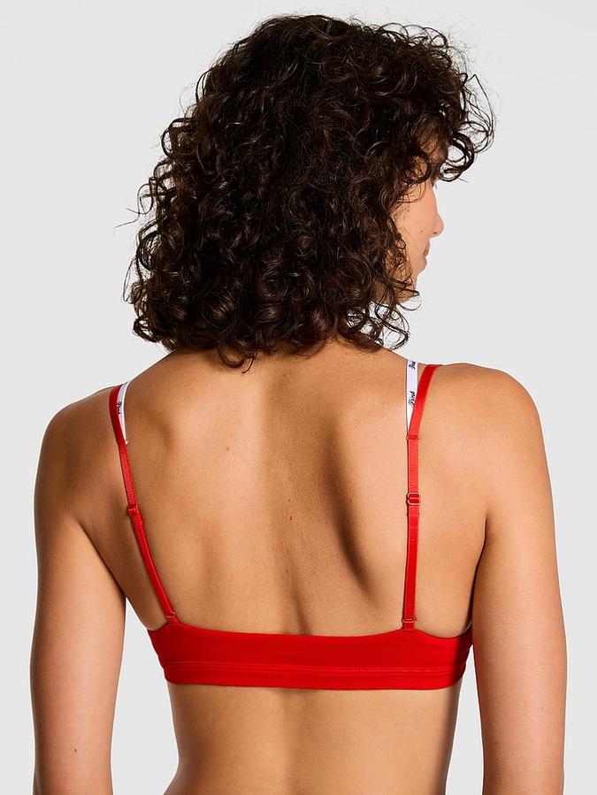 Logo Cotton Strappy Triangle Bralette image number 1