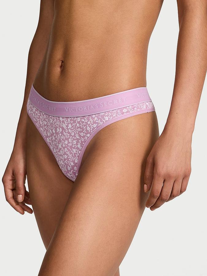 Logo Cotton Thong Panty image number 0