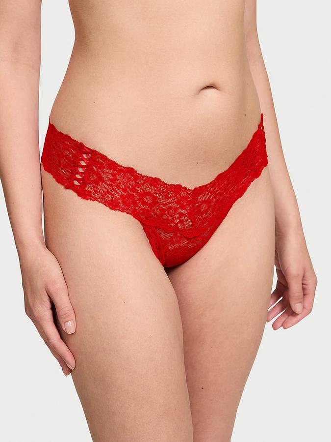 Lace-Up Lace Thong Panty image number 0