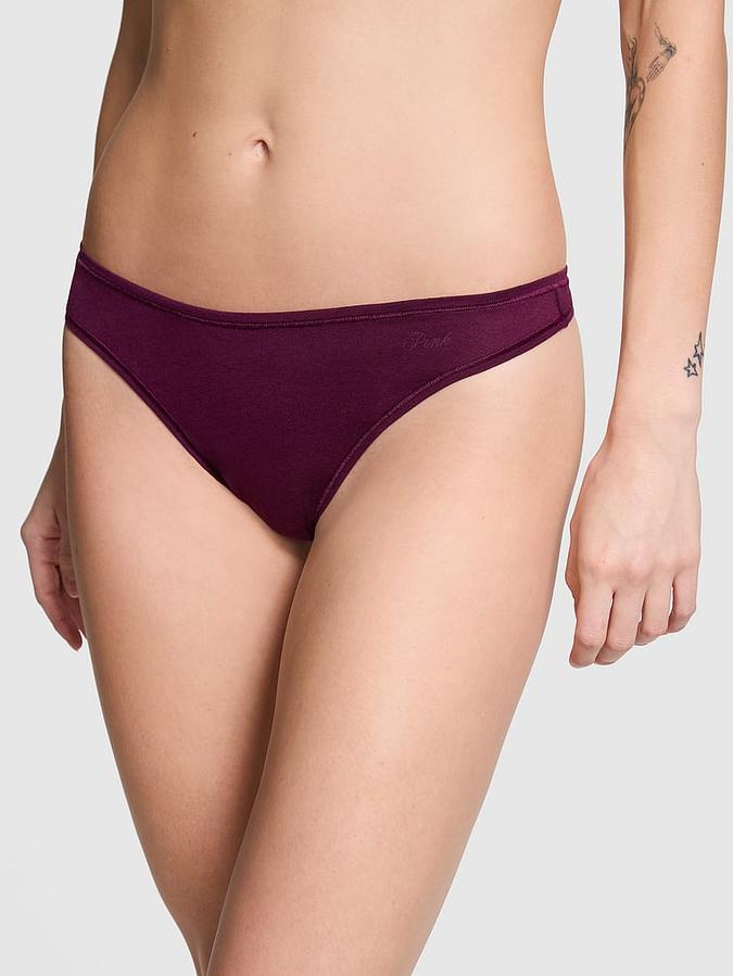 Cotton High-Leg Thong Panty image number 0