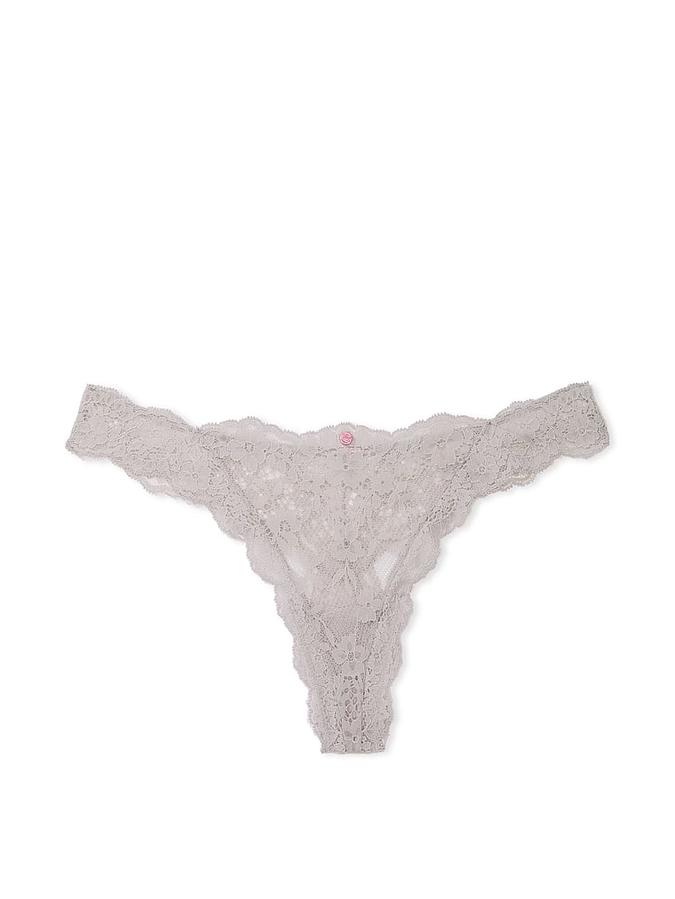 Grey Lace Thong Panty Lace Thong Panty