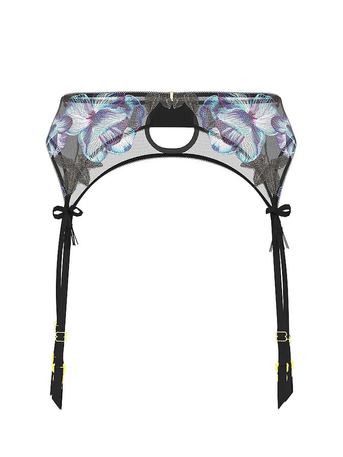 Electric Orchid Embroidery Garter Belt image number 2