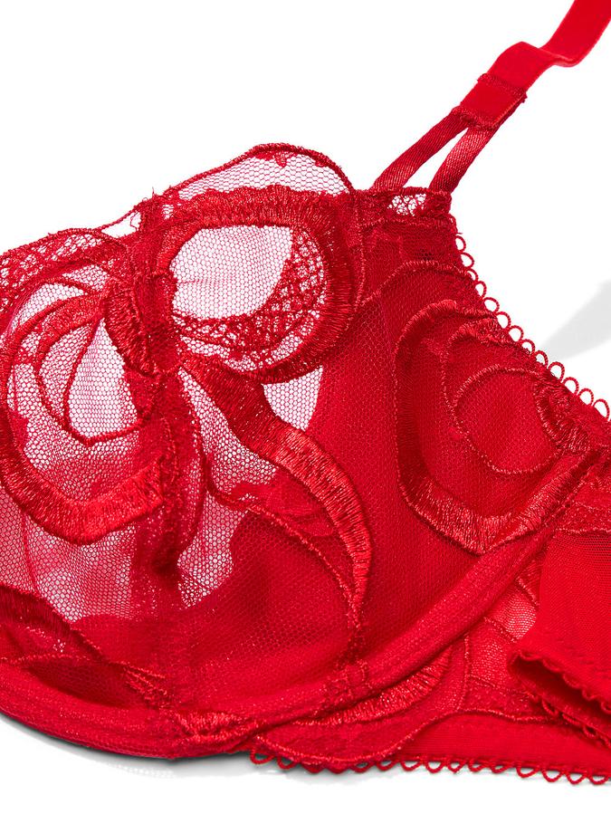 Wicked Tied-with-a-Bow Embroidery Unlined Balconette Bra image number 2