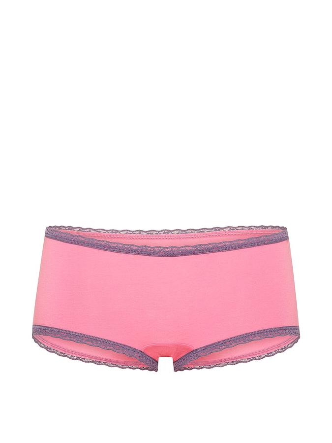 Cotton Lace-Trim Boyshort Panty image number 2