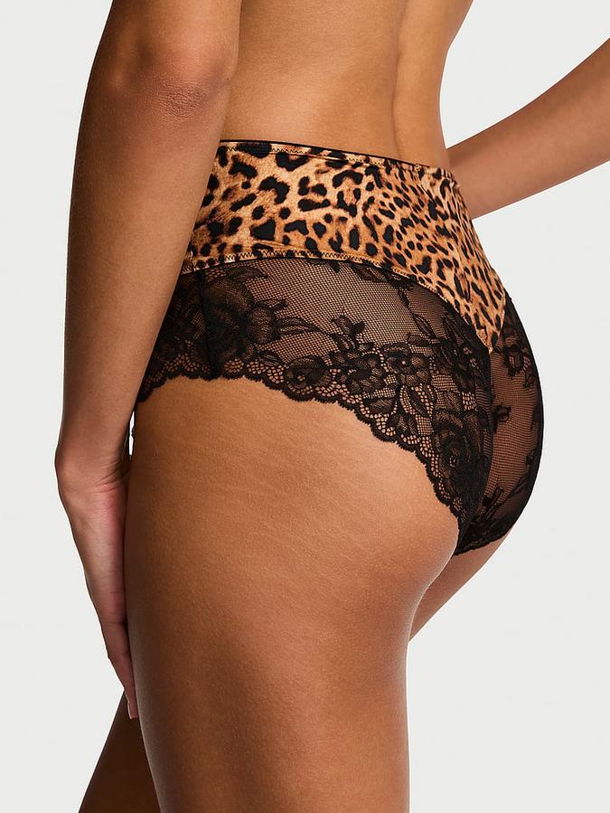 Smooth Lace-Trim High-Waist Brief Panty