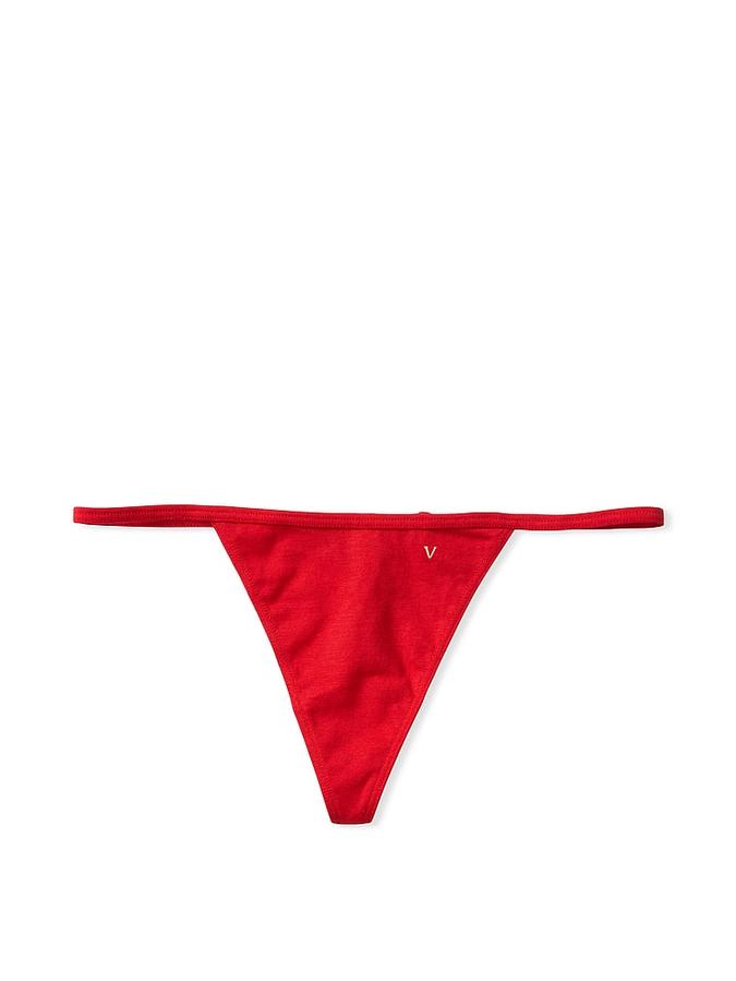 Stretch Cotton V-String Panty image number 1