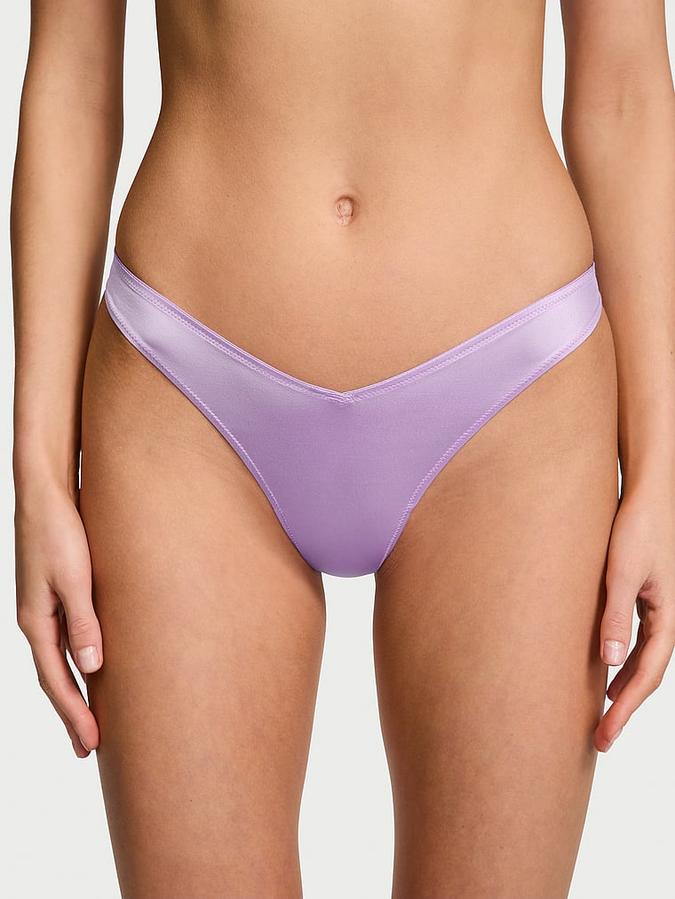 Smooth Strappy-Back High-Leg Thong Panty
