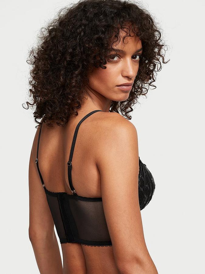 Shimmer Heart Embroidery Push-Up Corset Top image number 1