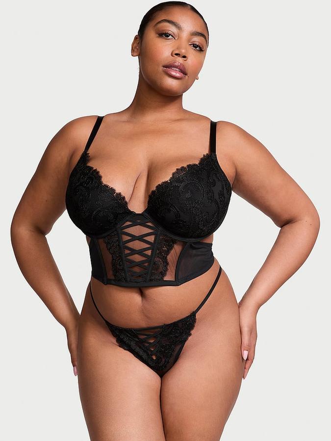 Boho Floral Embroidery Thong Panty image number 3