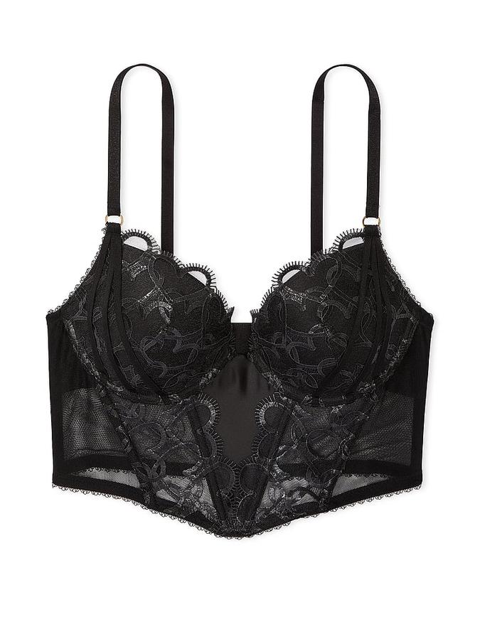 Shimmer Heart Embroidery Push-Up Corset Top image number 2