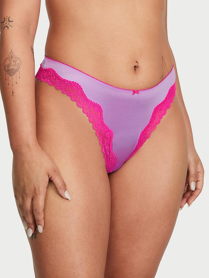 Fun & Flirty High-Leg Scoop Thong Panty image number 0