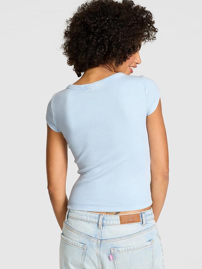 Vintage Ribbed Scoop Tee image number 1