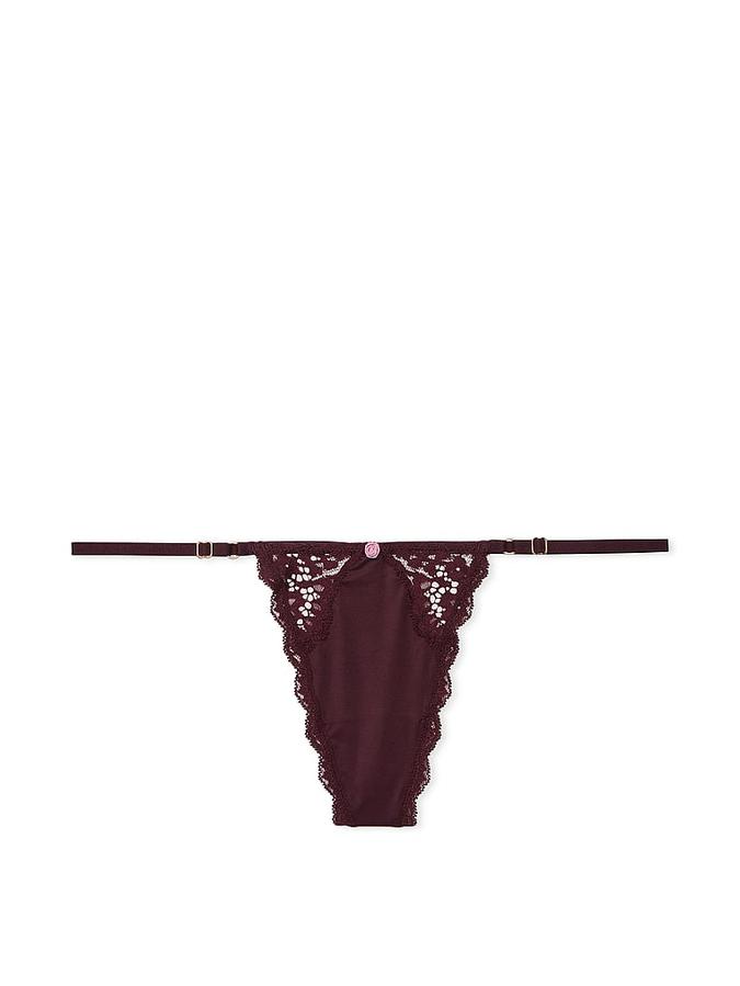 Lace-Trim Adjustable V-String Panty image number 1