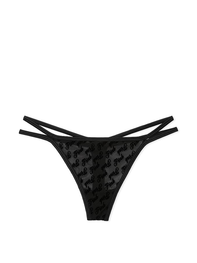 Logo Mesh Strappy Thong Panty image number 2