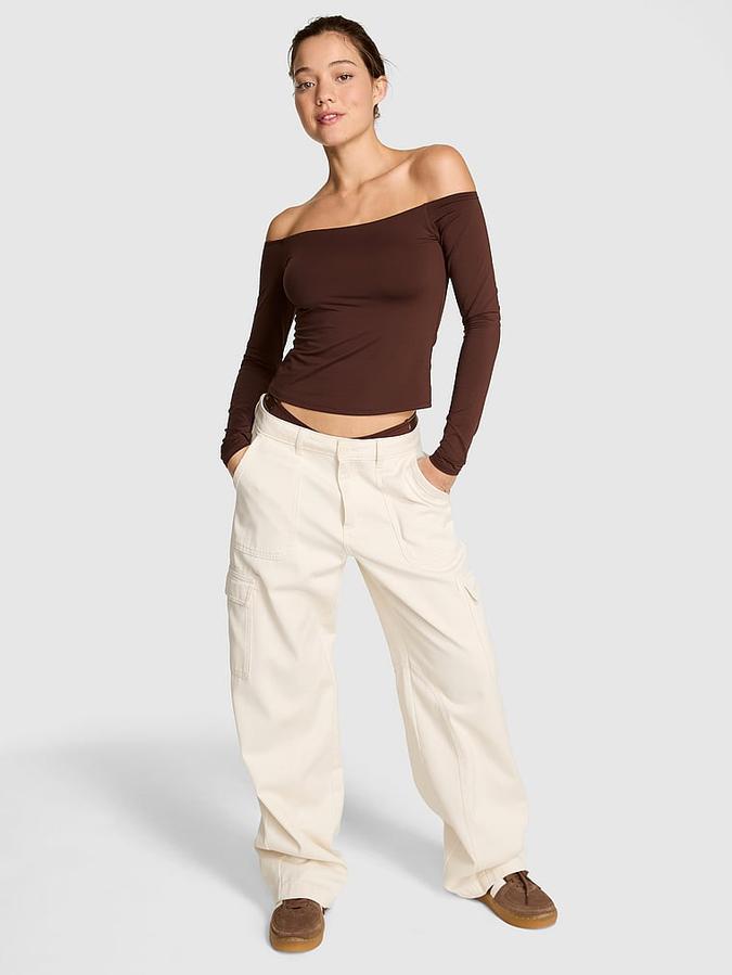 Base Stretch Off-The-Shoulder Long-Sleeve Top