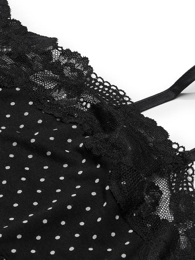 Modal & Lace Trim Straight-Neck Slip Dress image number 3