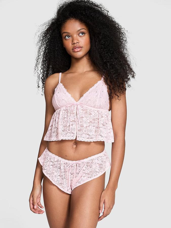 Wink Shine Lace Cami & Flutter Short Set image number 3