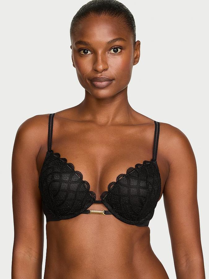 Bombshell Add-2-Cups Viper Embroidery Push-Up Bra