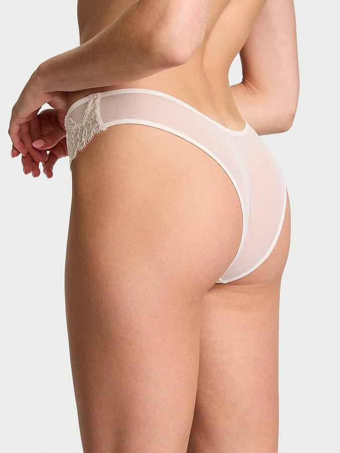 White Boho Floral Embroidery Brazilian Panty Boho Floral Embroidery Brazilian Panty