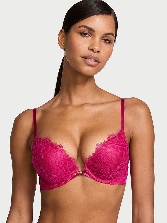 Bombshell Add-2-Cups Rose Lace Push-Up Bra image number 0