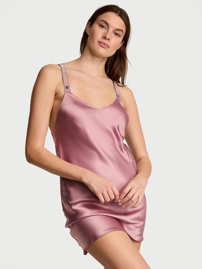 Scattered Shine Strap Satin Strappy-Back Slip image number 0