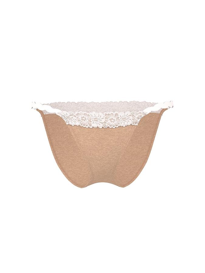 Cotton Lace-Trim String Bikini Panty image number 2