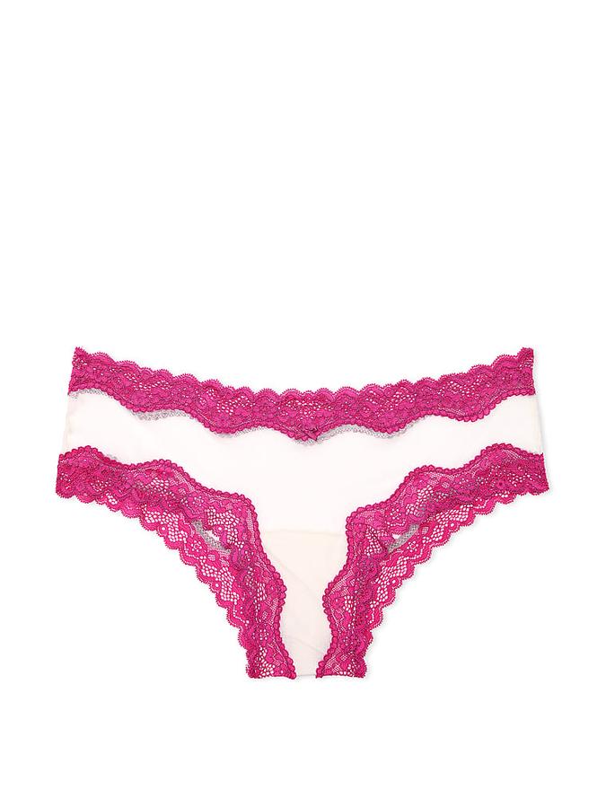Tease Mesh Lace-Trim Cheeky Panty