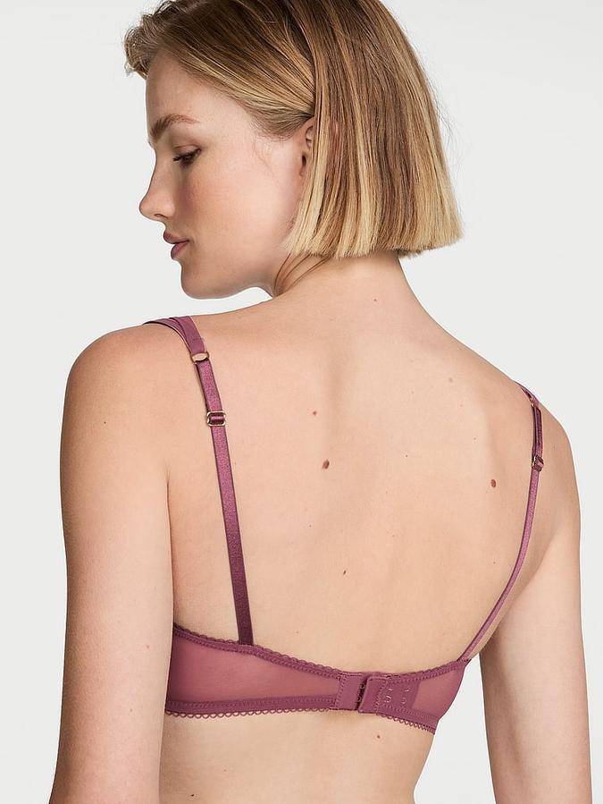 Wicked Unlined Lace Mesh-Trim Balconette Bra