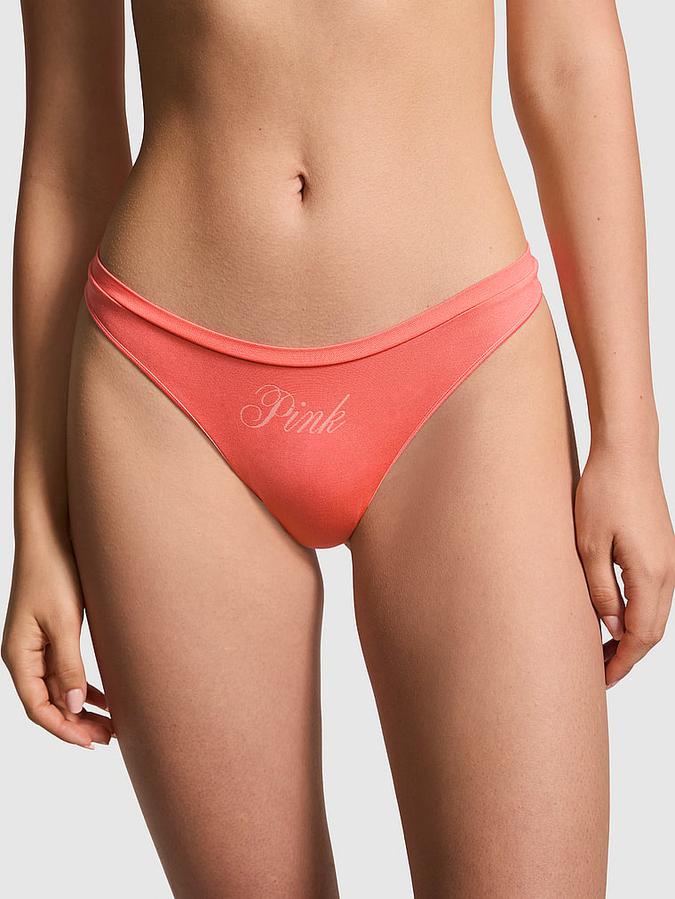 Seamless High-Leg Thong Panty image number 0