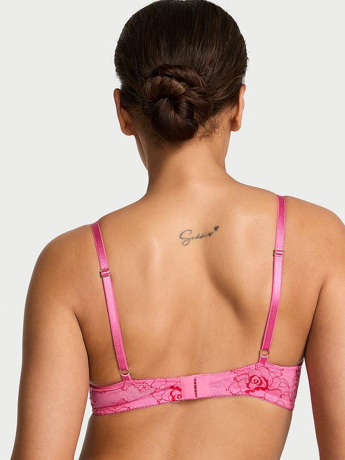 Rose Lace Unlined Demi Bra