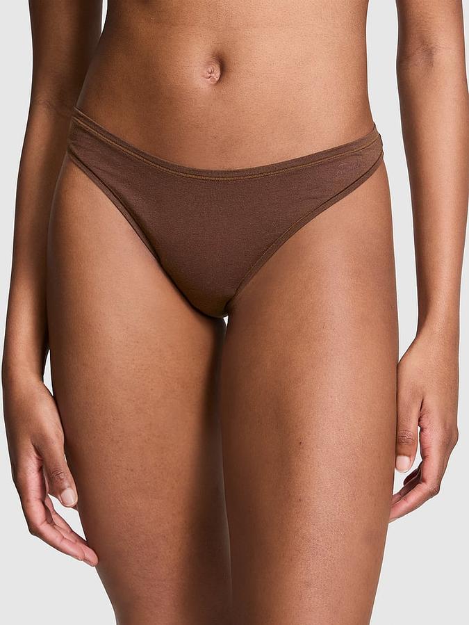 Cotton High-Leg Thong Panty