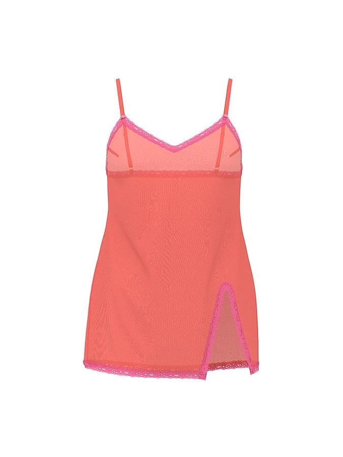 Chiffon Lace-Trim Mini Slip Dress image number 2