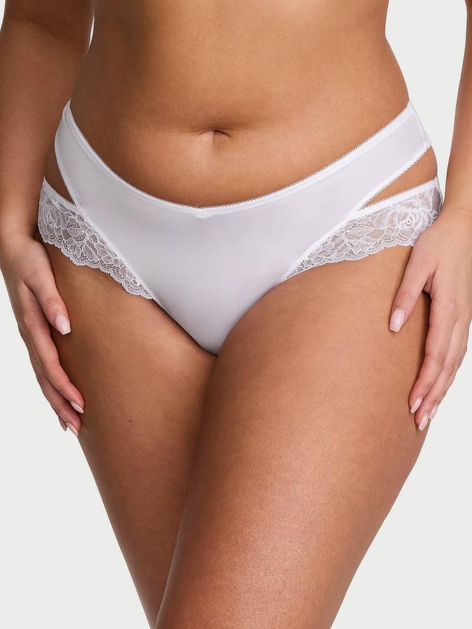 Rose Lace-Trim Cut-Out Cheeky Panty