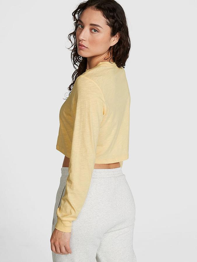 Premium Cotton Cropped Long-Sleeve T-Shirt image number 1