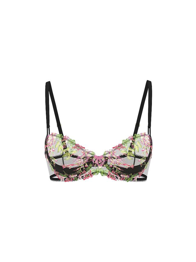 Wicked Unlined Wisteria Embroidery Balconette Bra image number 2
