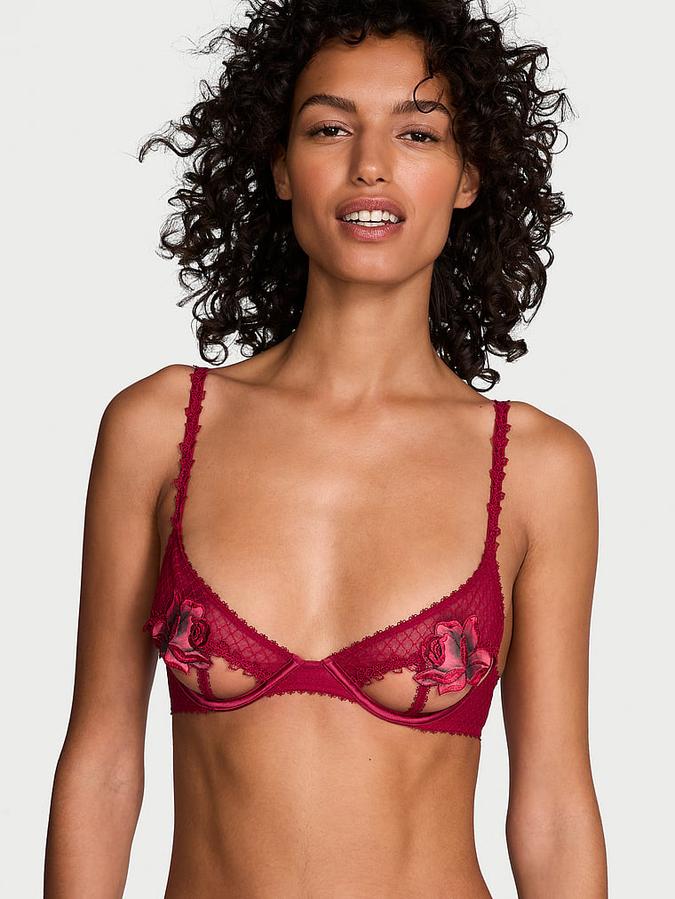 Red Rose Open-Cup Bra image number 0