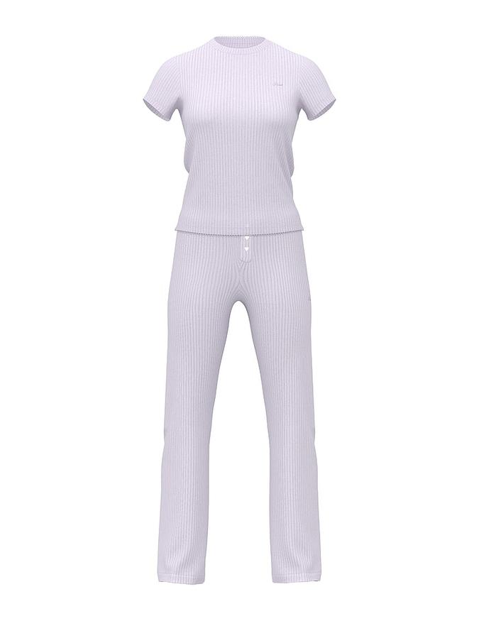 Wide-Ribbed Long Pajama Set image number 2