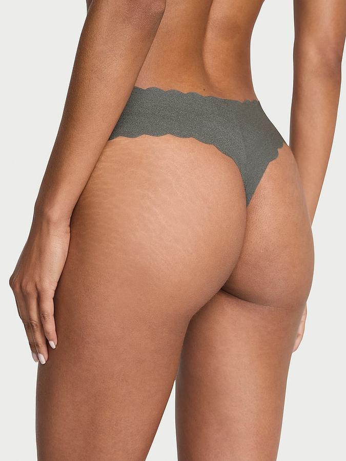 No-Show Scalloped Thong Panty image number 1
