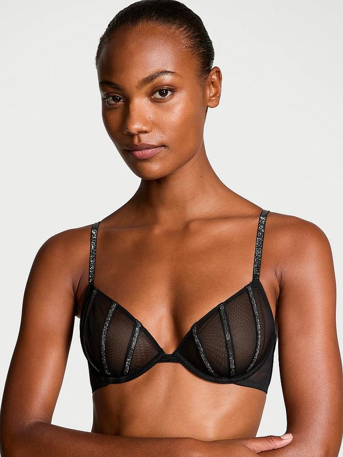 Sheer Shine Unlined Low-Cut Demi Bra image number 0
