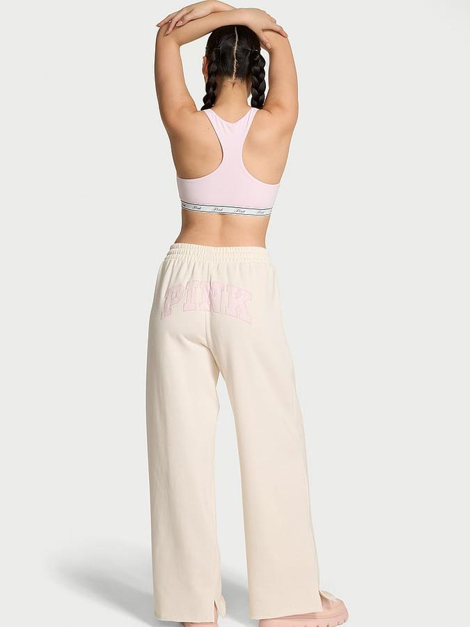 Ivy Fleece Wide-Leg Split-Hem Sweatpants