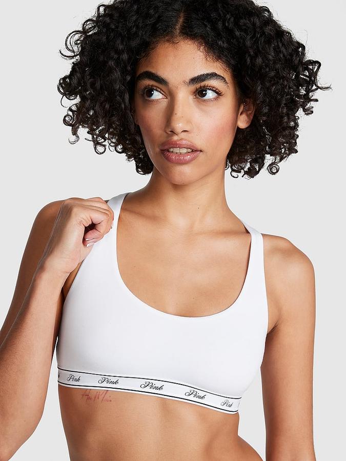 Cotton Logo Racerback Bralette