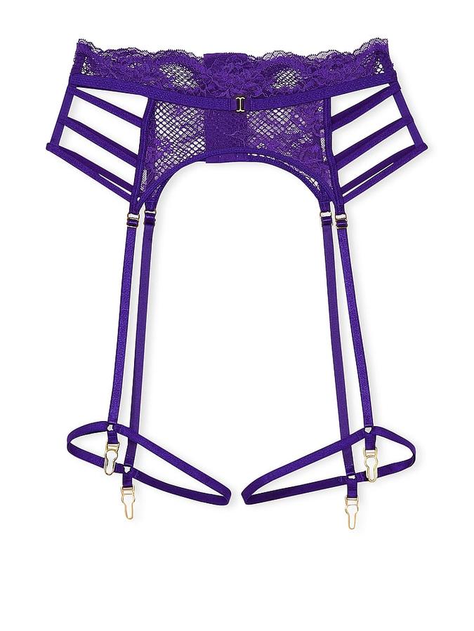 Fishnet Leather Garter Belt image number 2