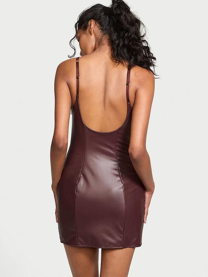 Faux Leather Slip Dress image number 1
