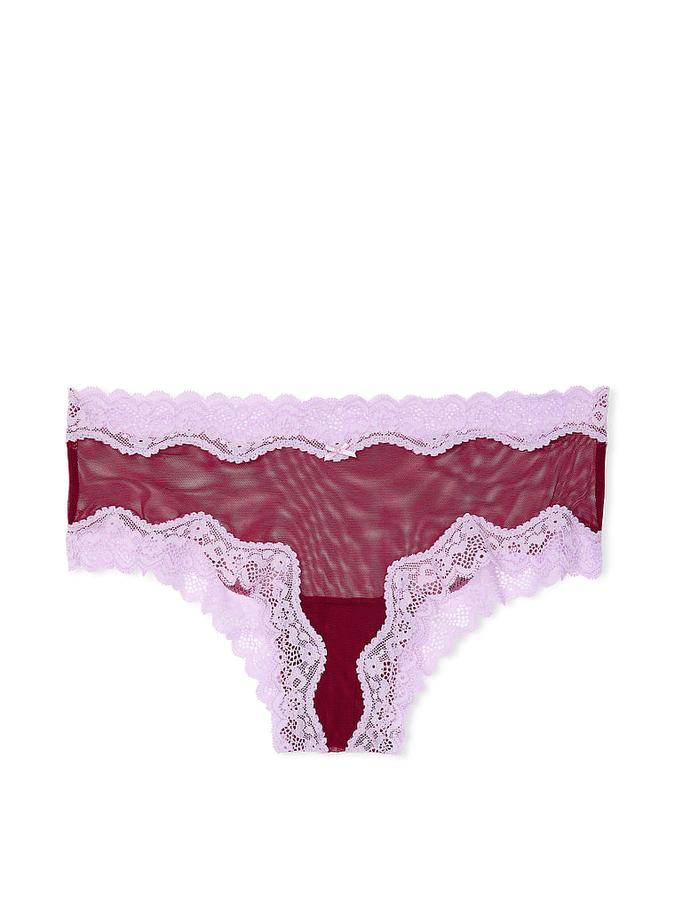 Tease Mesh Lace-Trim Cheeky Panty image number 2