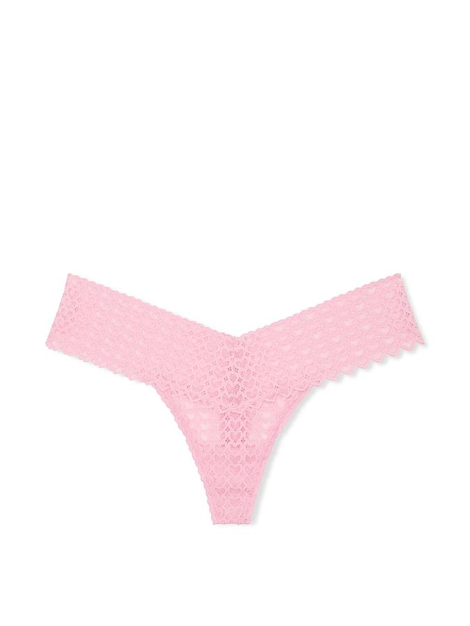 Wink Heart Lace Thong Panty image number 1