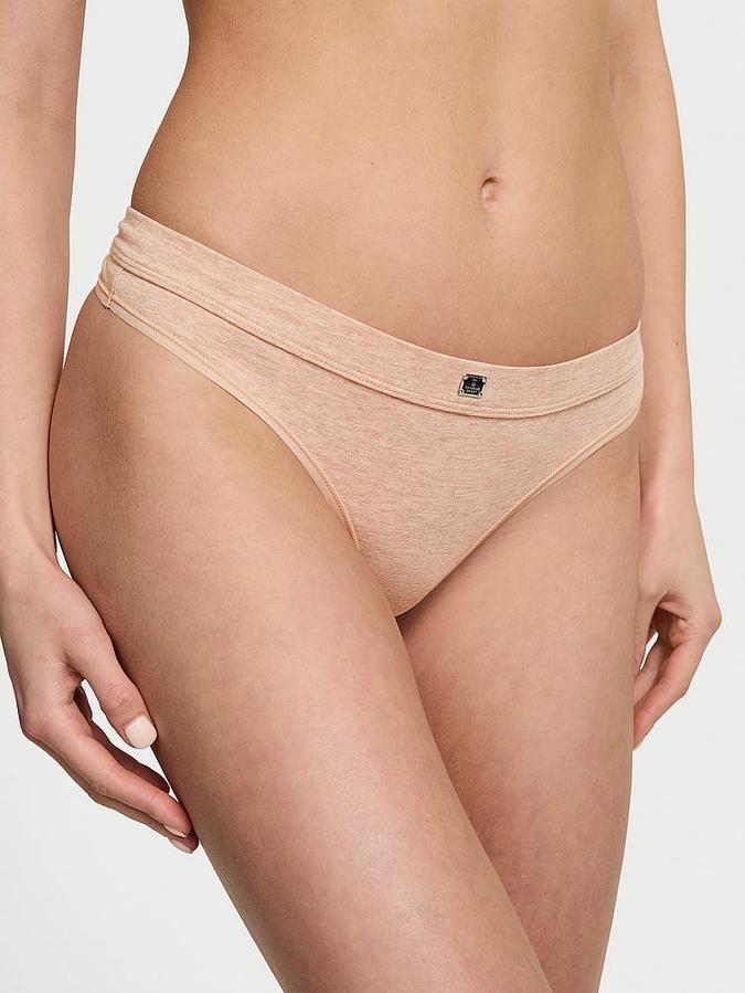 Logo Cotton Thong Panty image number 0